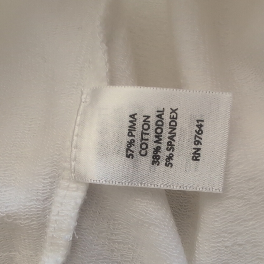 JJill LG White French Terry Knit Crop Pants - Picture 3 of 5